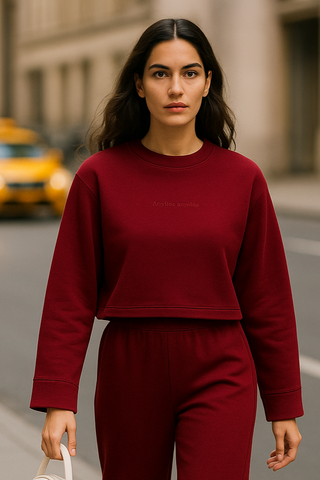 BURGUNDY EMBROIDERED SWEAT