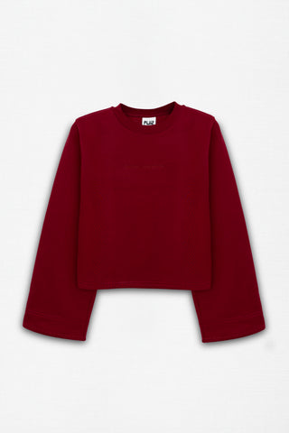 BURGUNDY EMBROIDERED SWEAT