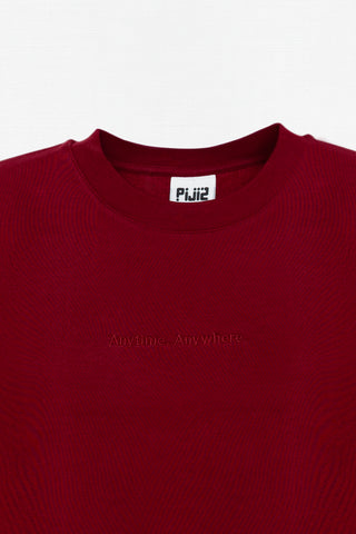 BURGUNDY EMBROIDERED SWEAT