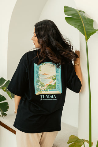 THE MEDITERRANEAN DREAM BLACK T-SHIRT